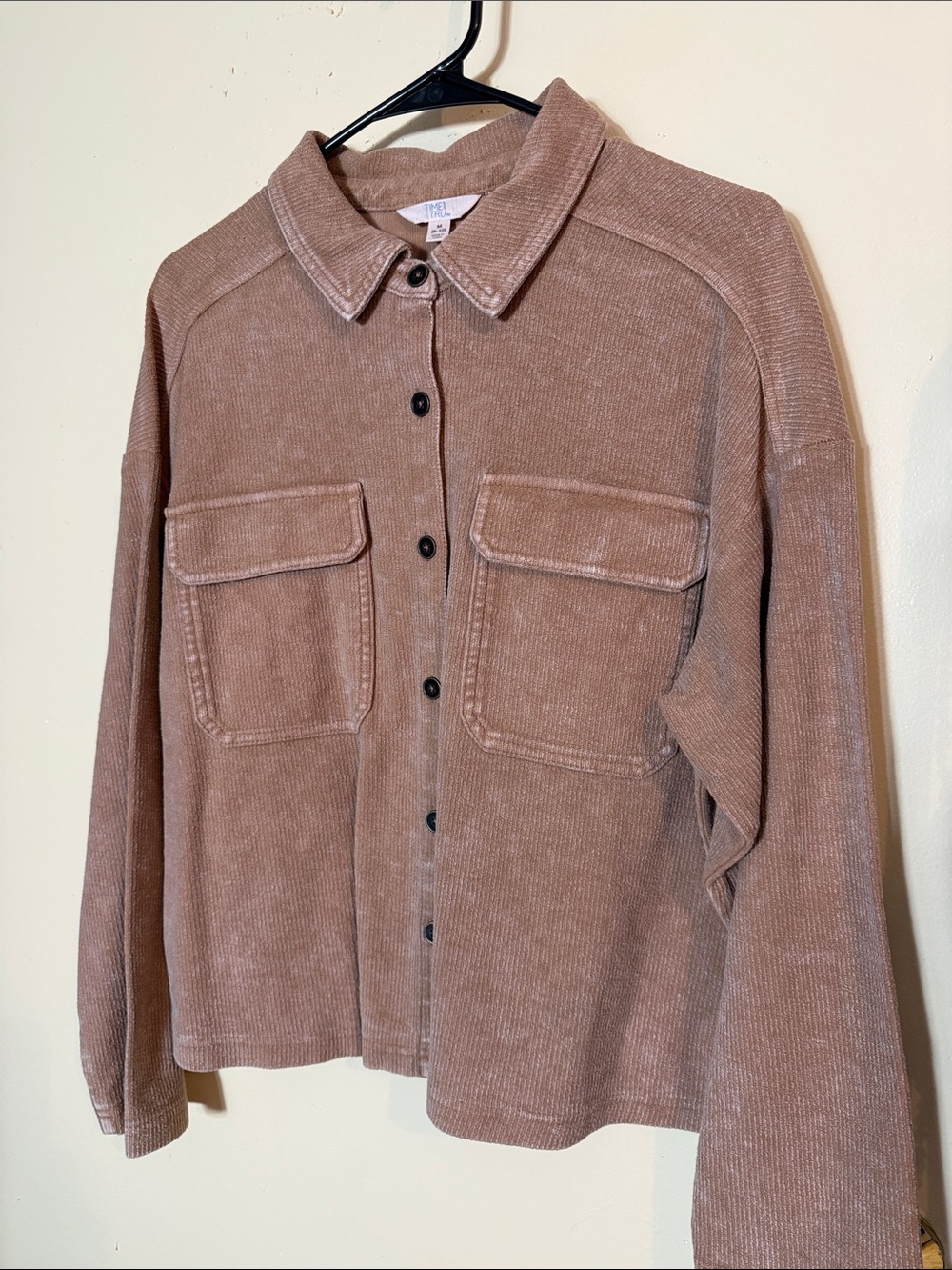 Time and Tru Dusty Rose Corduroy Utility Shacket